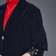 WW | Marineblaues Revers Einreiher Slim Fit Trenchcoats