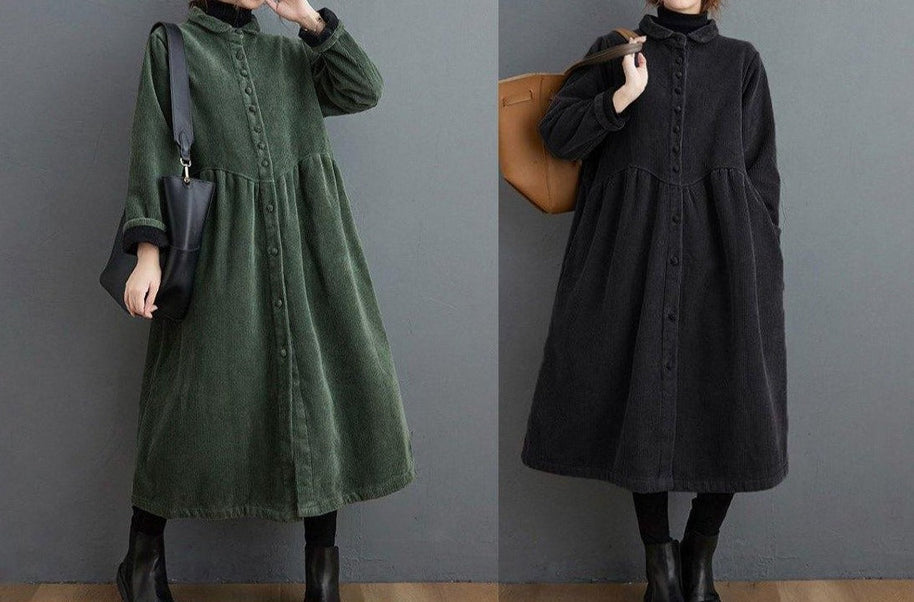 WW | Zeitlose Lange Cord-Jacke für Damen