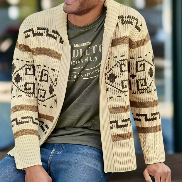 WW | Herren Strickjacke Mit Retro|Revers