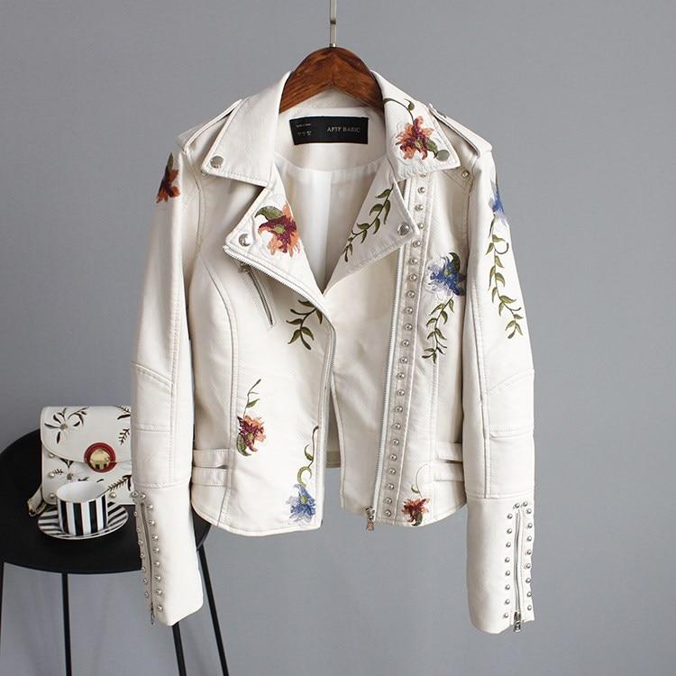 WW | Lederjacke mit Stickerei
