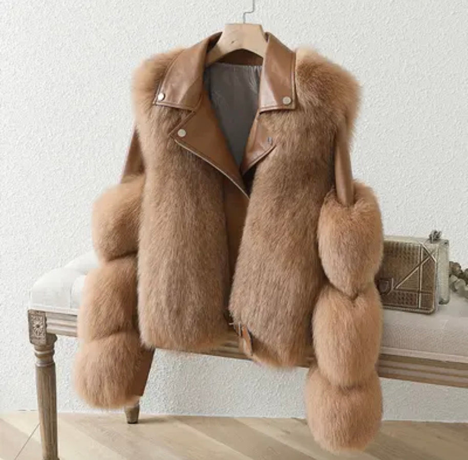 WW™ - Luxus Leder Pelz Jacke [Letzter Tag Rabatt]