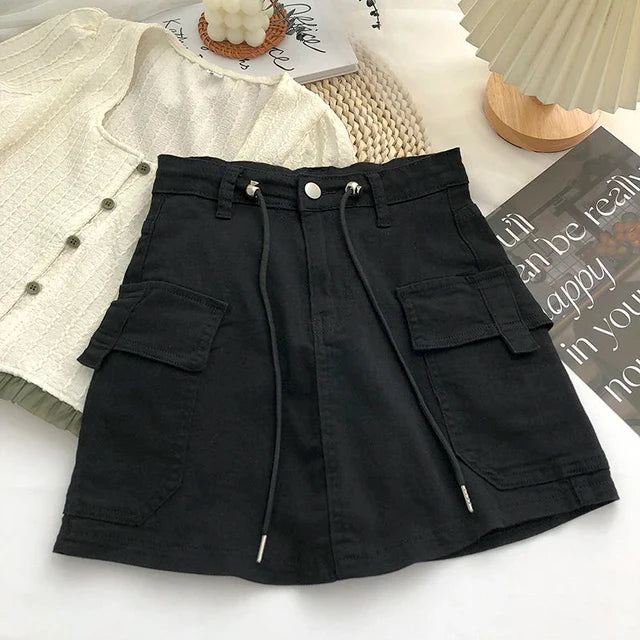 Damen Minirock mit hoher Taille in A-Linie