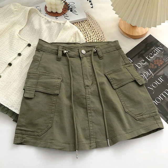 Damen Minirock mit hoher Taille in A-Linie
