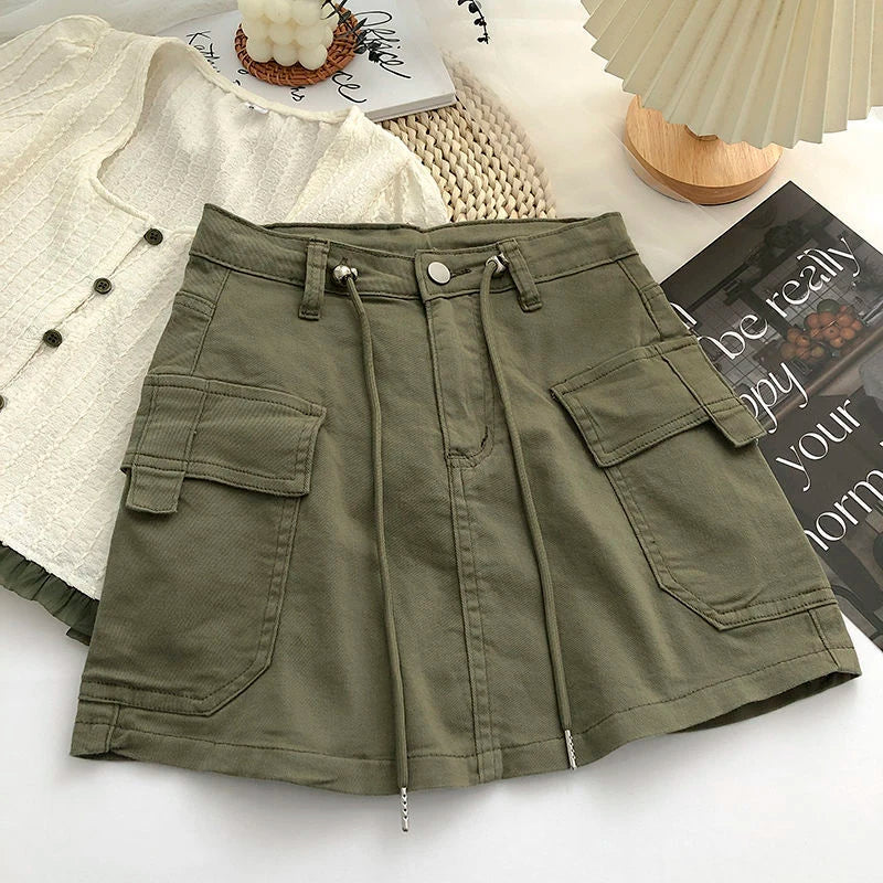 Damen Minirock mit hoher Taille in A-Linie