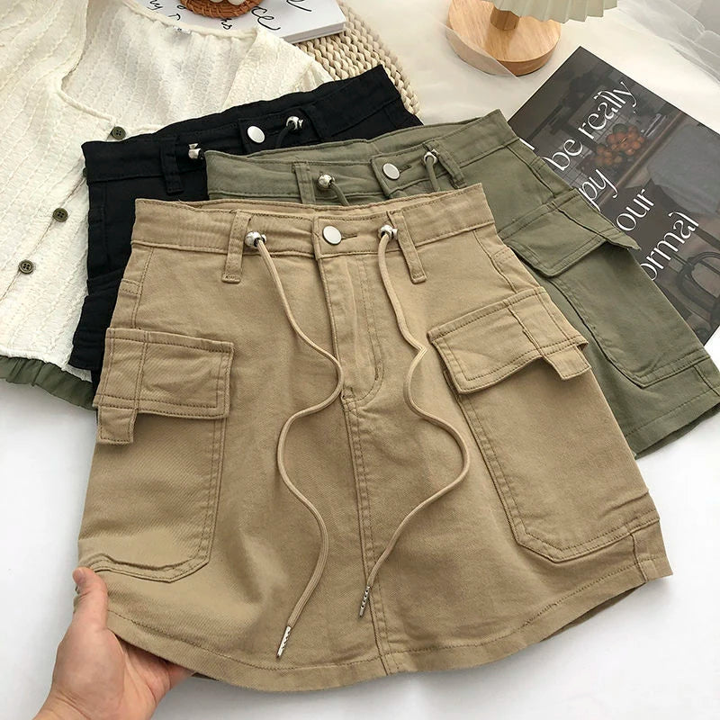 Damen Minirock mit hoher Taille in A-Linie