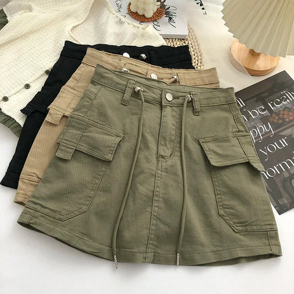 Damen Minirock mit hoher Taille in A-Linie