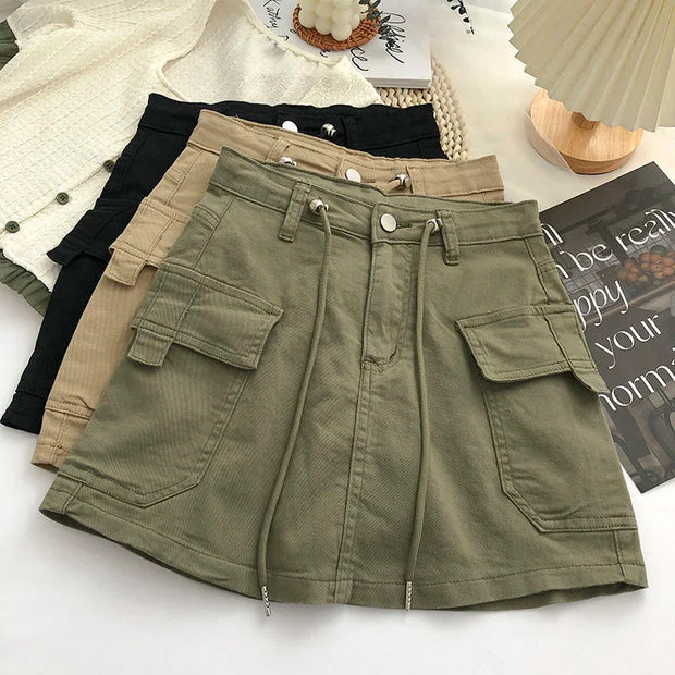 Damen Minirock mit hoher Taille in A-Linie