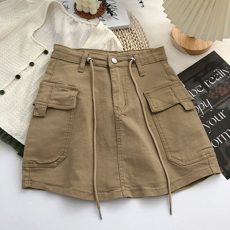 Damen Minirock mit hoher Taille in A-Linie