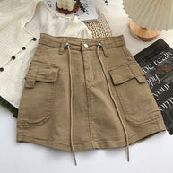 Damen Minirock mit hoher Taille in A-Linie