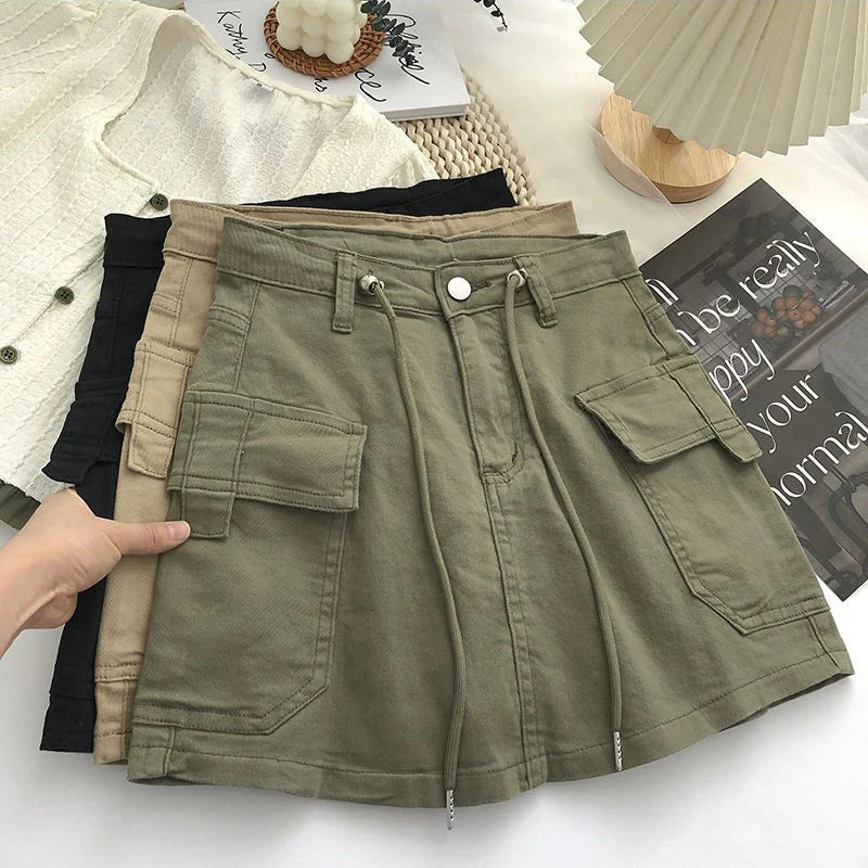 Damen Minirock mit hoher Taille in A-Linie