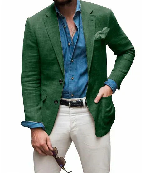W&W Mode | Herren  Blazer Strand Hochzeit Lässig Tailored Fit Solide Farbe Einreihig Zwei Knöpfe