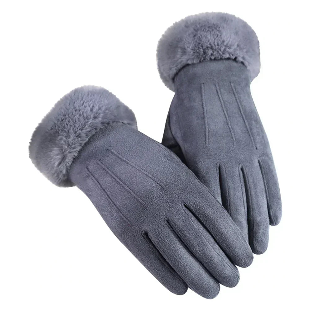 WW | Schicke Winter Trendy Wildleder Handschuhe mit Moderne Optik für Frauen