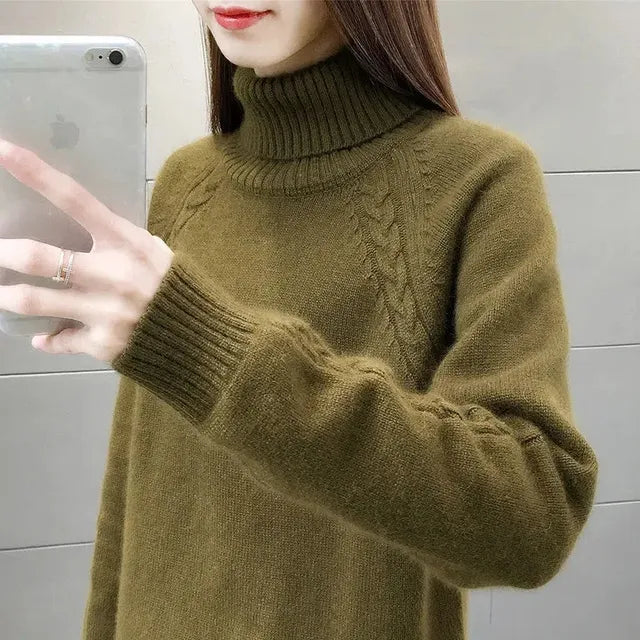 W&W Mode – Eleganter Rollkragenpullover für Damen