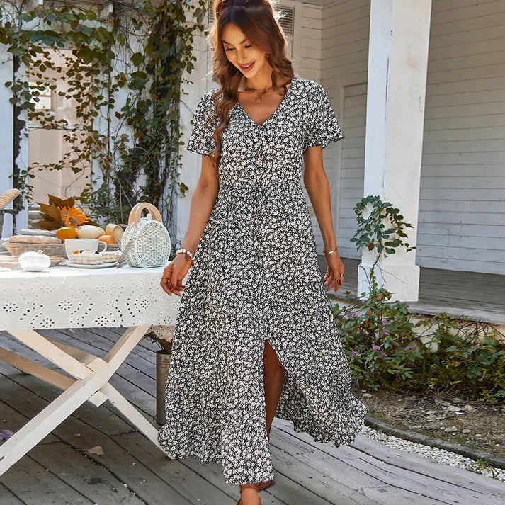 Blumenkleid mit Rüschenärmeln