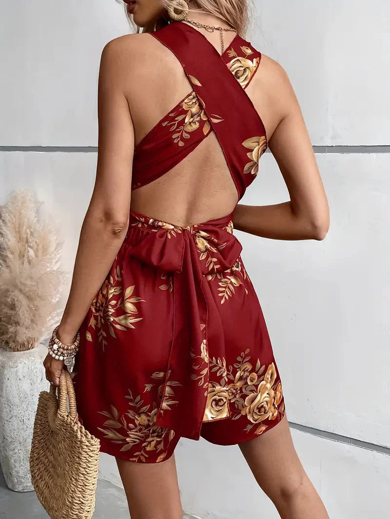 WW | Playsuit, V-Hals, Rückenfrei, Party-Jumpsuit, Sommer-Jumpsuit