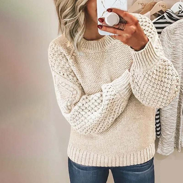 WW | Pullover Weites Modell Grob Gestrickt Pullover Damenstrickzeug