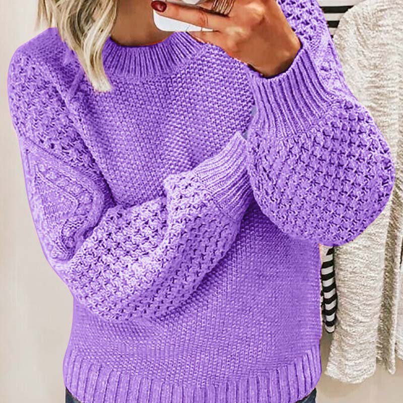 WW | Pullover Weites Modell Grob Gestrickt Pullover Damenstrickzeug