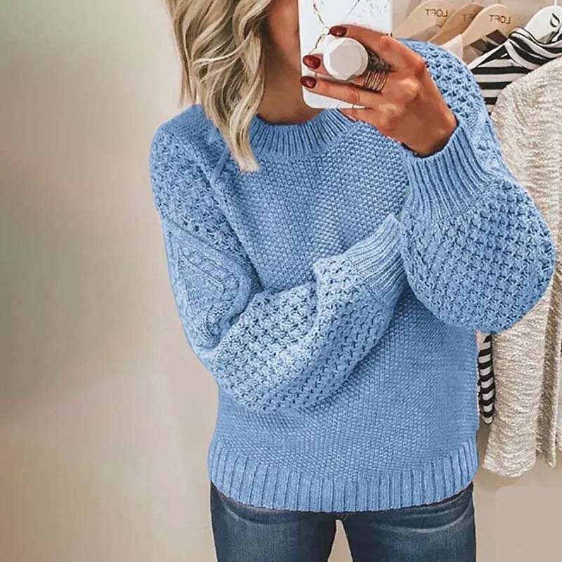WW | Pullover Weites Modell Grob Gestrickt Pullover Damenstrickzeug