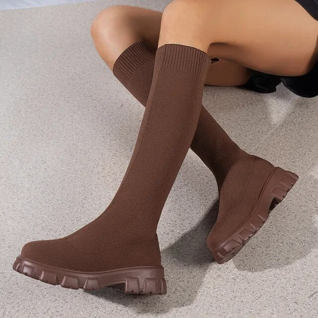 Ein-hohe Stretch Socken Schuhe