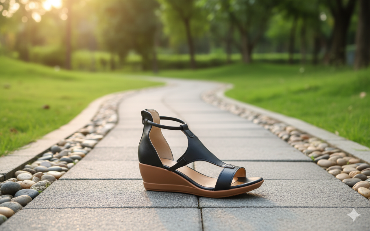 WW - Bequeme orthopädische Keilsandalen für Damen | Lässige Keilsandalen aus Leder mit Fußgewölbeunterstützung