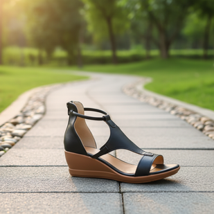 WW - Bequeme orthopädische Keilsandalen für Damen | Lässige Keilsandalen aus Leder mit Fußgewölbeunterstützung