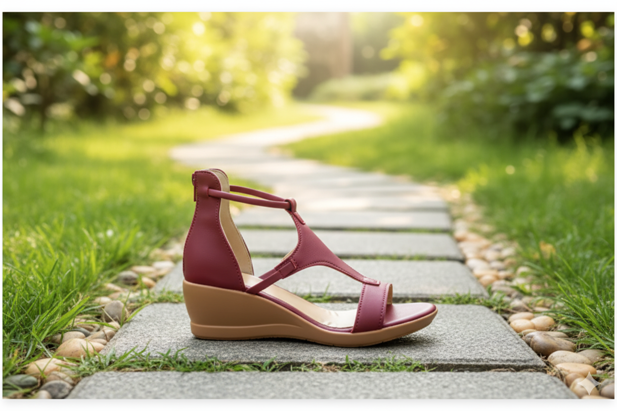 WW - Bequeme orthopädische Keilsandalen für Damen | Lässige Keilsandalen aus Leder mit Fußgewölbeunterstützung