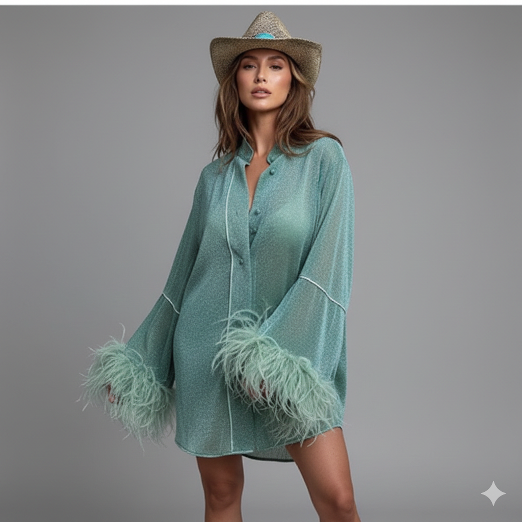 W&W Mode | Herbst Winter Feder Stehkragen Langarmoberteil und Hosen Set