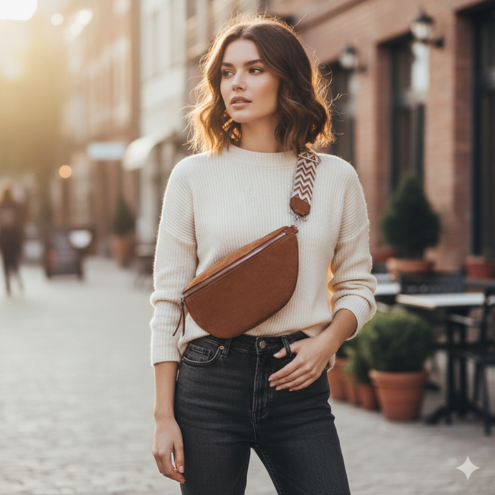 W&W Mode | Damen Bauchtasche Schwarz Gürteltasche