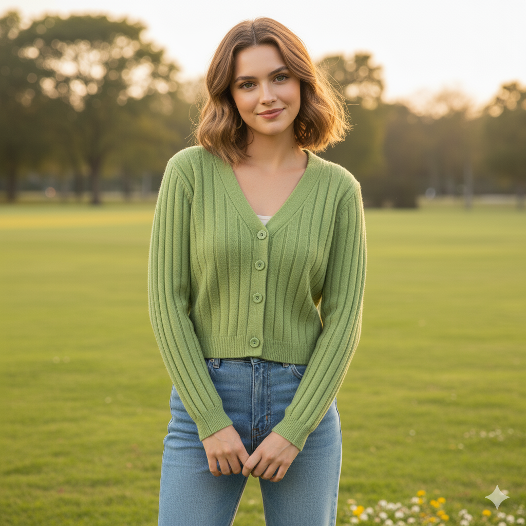 Damen-Kabelstrickpullover mit V-Ausschnitt