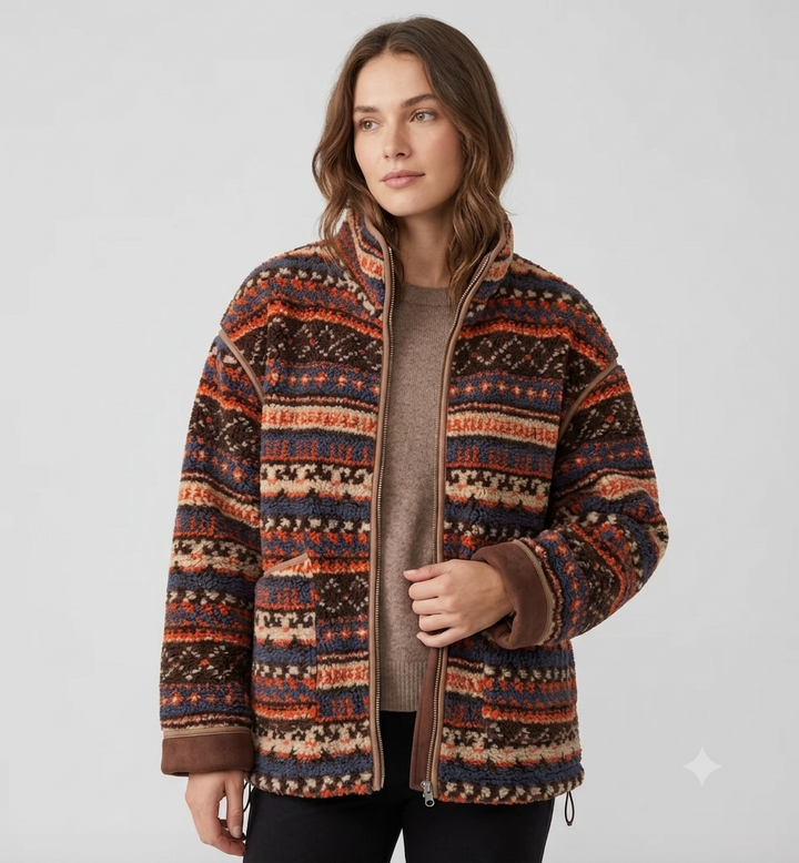 W&W Mode | Boho-Winterjacke mit Ethno-Muster