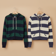 WW | Strickjacke mit Kapuze und Reißverschluss