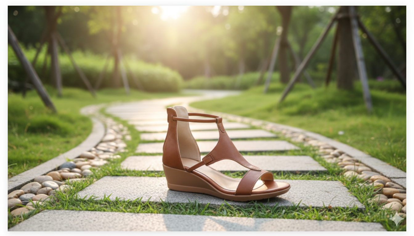 WW - Bequeme orthopädische Keilsandalen für Damen | Lässige Keilsandalen aus Leder mit Fußgewölbeunterstützung