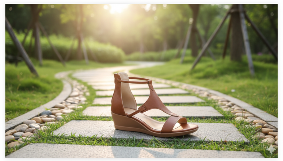 WW - Bequeme orthopädische Keilsandalen für Damen | Lässige Keilsandalen aus Leder mit Fußgewölbeunterstützung