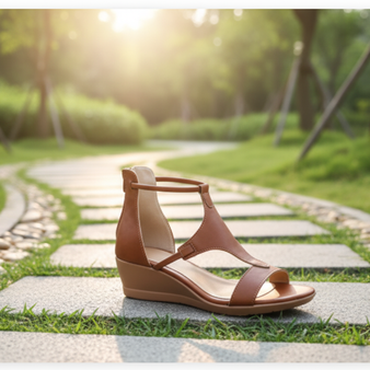 WW - Bequeme orthopädische Keilsandalen für Damen | Lässige Keilsandalen aus Leder mit Fußgewölbeunterstützung