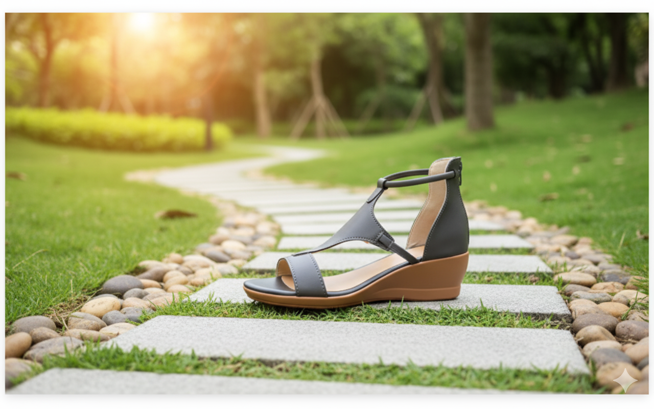 WW - Bequeme orthopädische Keilsandalen für Damen | Lässige Keilsandalen aus Leder mit Fußgewölbeunterstützung