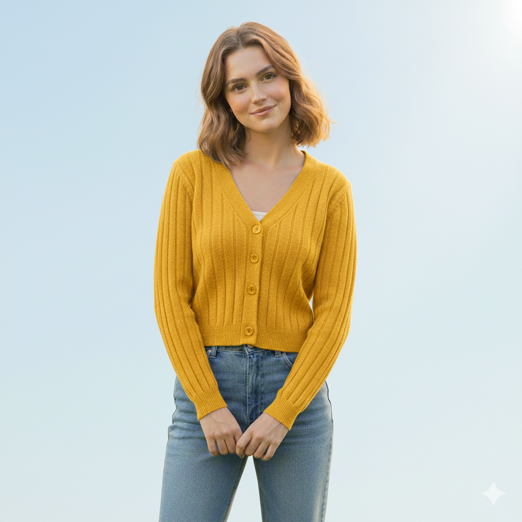 WW | Schnürgestrickter Pullover mit V-Ausschnitt für Damen