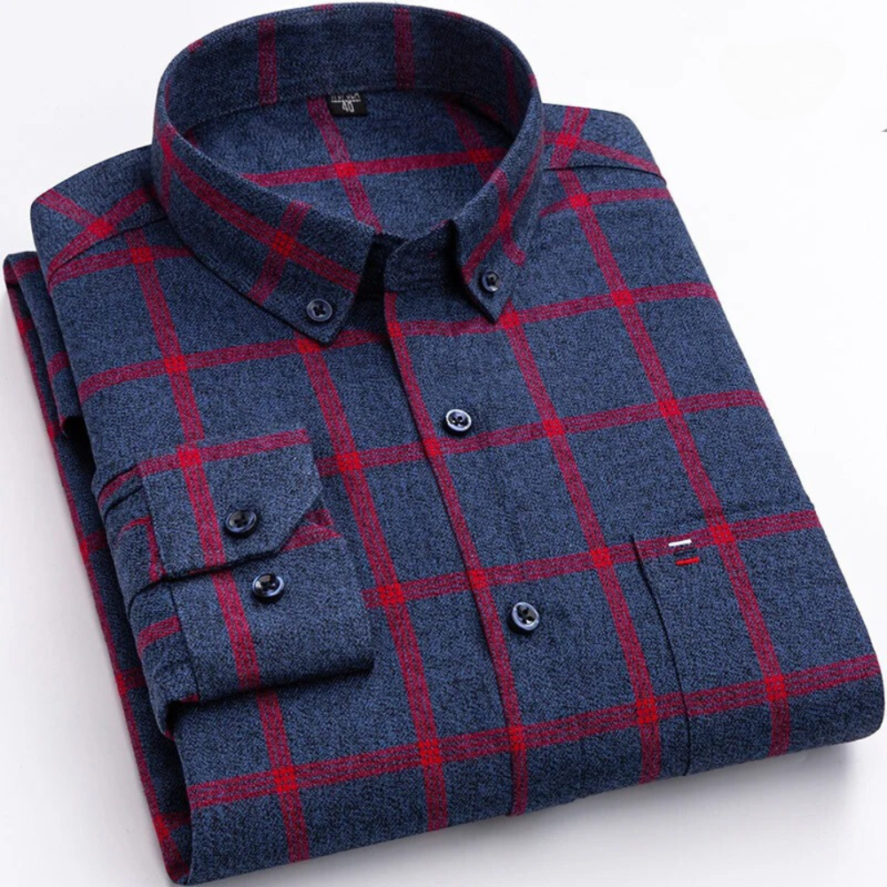 WW | Lange Ärmel Knopfverschluss Kleid Hemd Herren Hemden