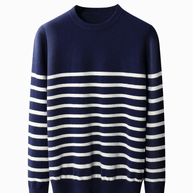 WW | Gestreifter Pullover mit Rundhalsausschnitt