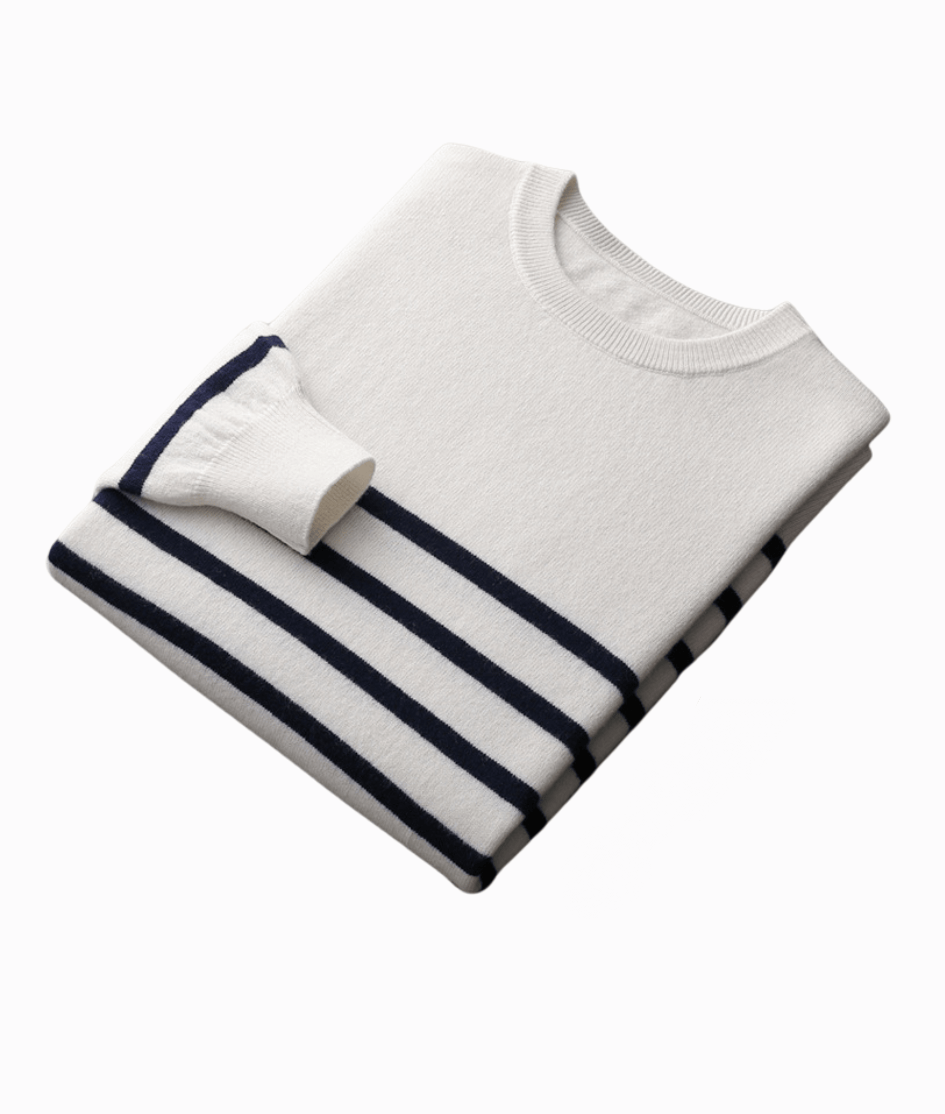 WW | Gestreifter Pullover mit Rundhalsausschnitt