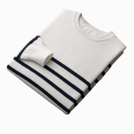 WW | Gestreifter Pullover mit Rundhalsausschnitt