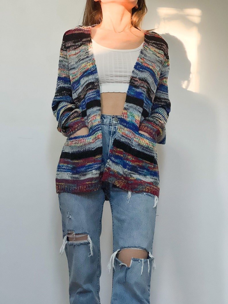 WW | Damen Strickjacke mit offener Vorderseite und Taschen