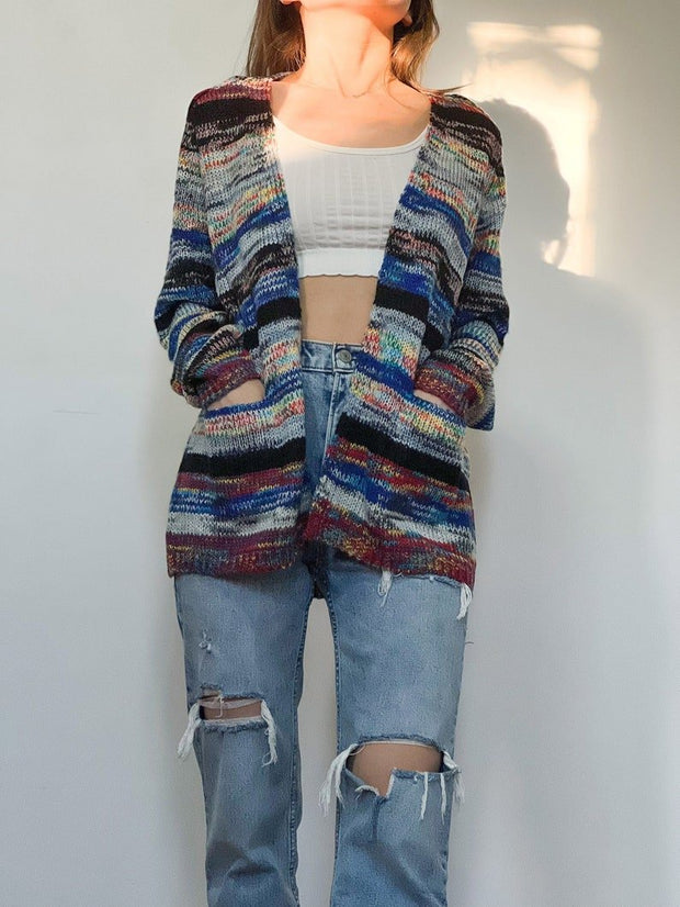 WW | Damen Strickjacke mit offener Vorderseite und Taschen