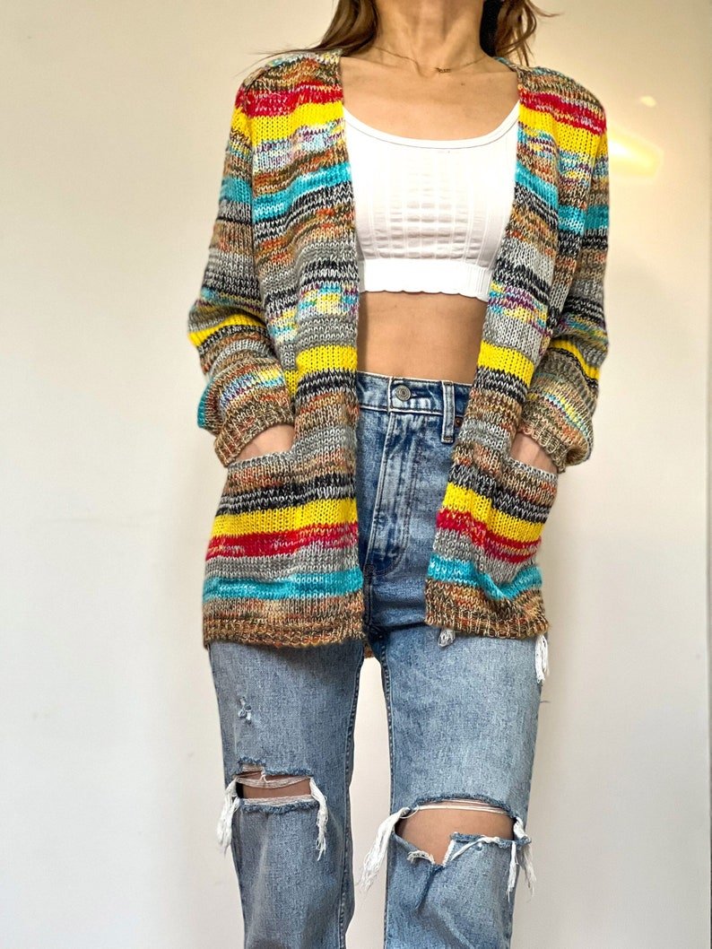 WW | Damen Strickjacke mit offener Vorderseite und Taschen