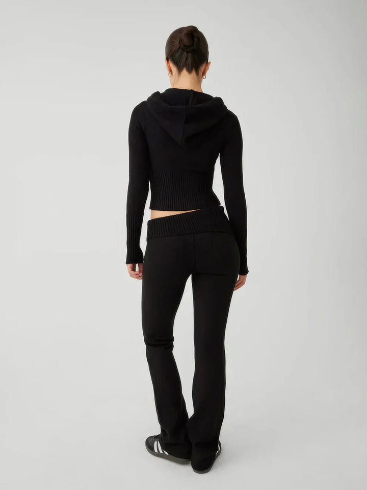W&W Mode | Loungewear Set Damen Zip Zweiteiliges Set aus Strickjacke und Strickhose