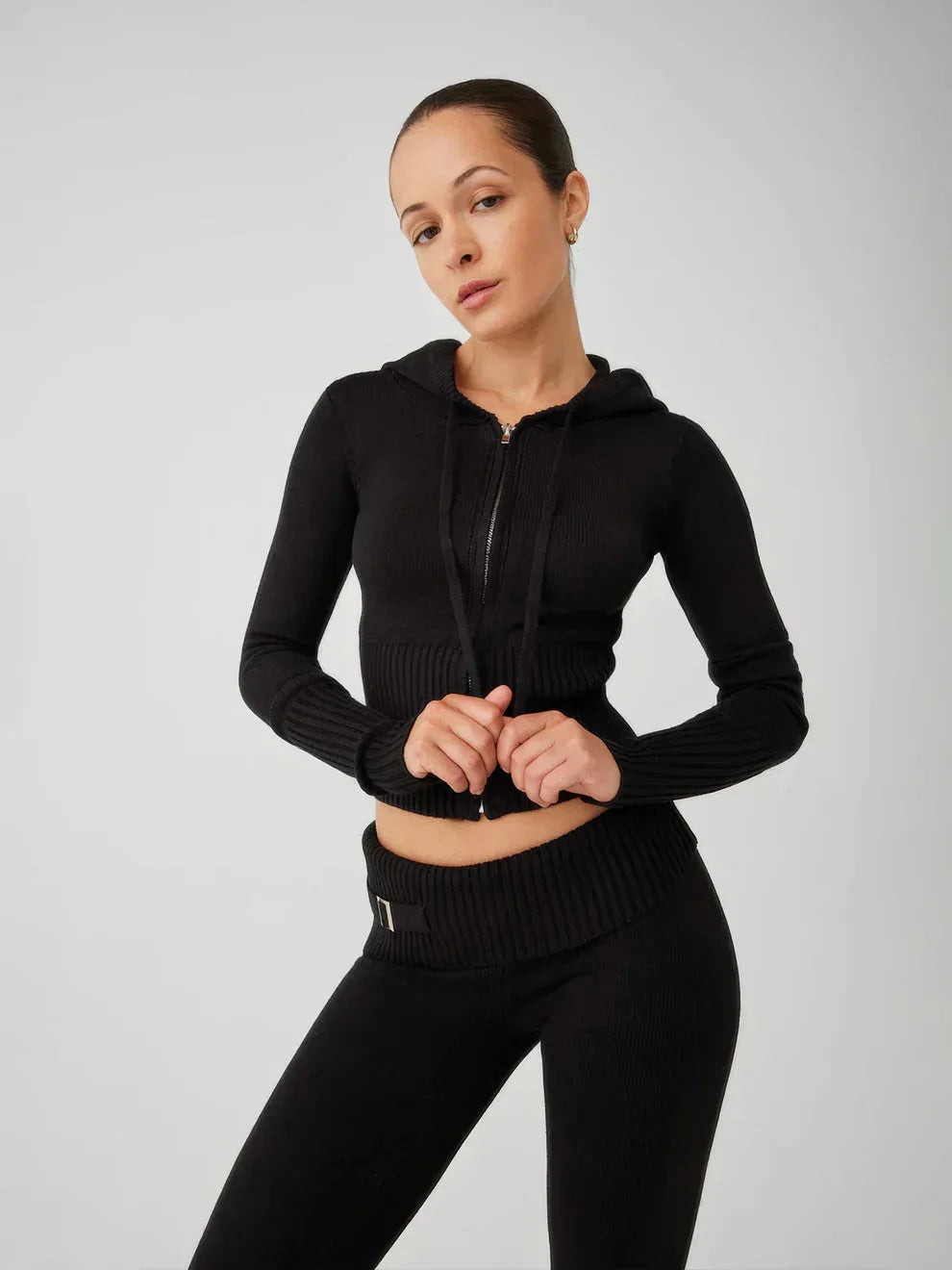 WW | Loungewear Set Damen Zip Zweiteiliges Set aus Strickjacke und Strickhose
