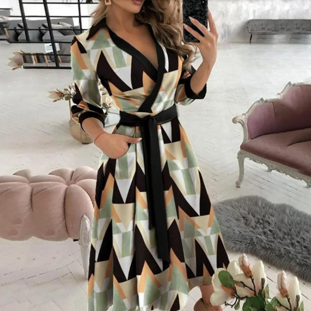 W&W Mode | Gefüttertes Reversband bequemes Blusenkleid