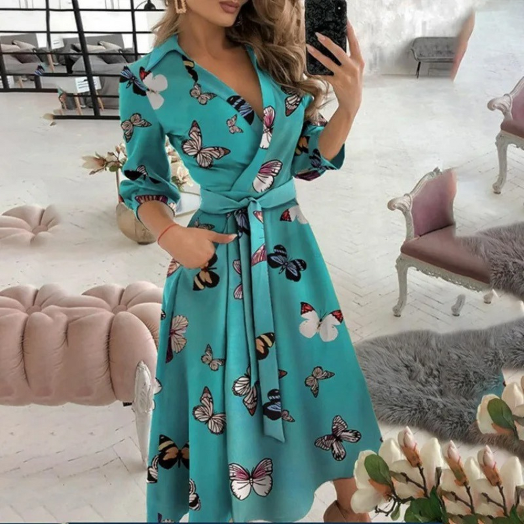 W&W Mode | Gefüttertes Reversband bequemes Blusenkleid
