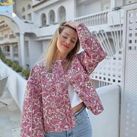 WW - Damen floral gesteppte Jacke für gemütliche Tage