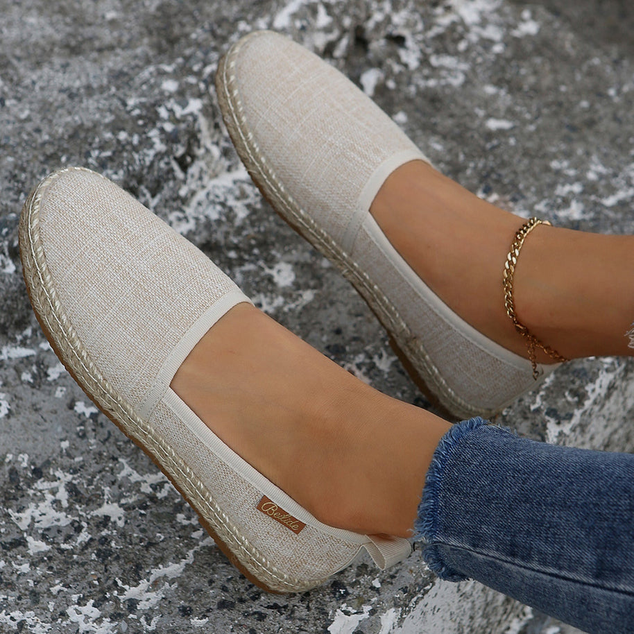 WW | Flache Canvas Espadrilles Mit Kontrastierenden Paneelen