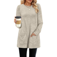 WW |  Herbst und Winter neue halblange Pullover Kleid Frau